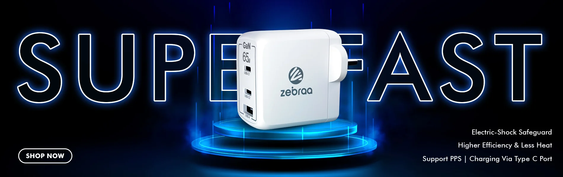 zebraa 65w superfast charger